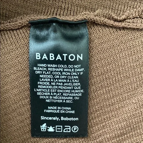 NWT Aritzia Babaton Sculpt Knit Brown Ribbed Women's Crop Top Size Large - Picture 5 of 9